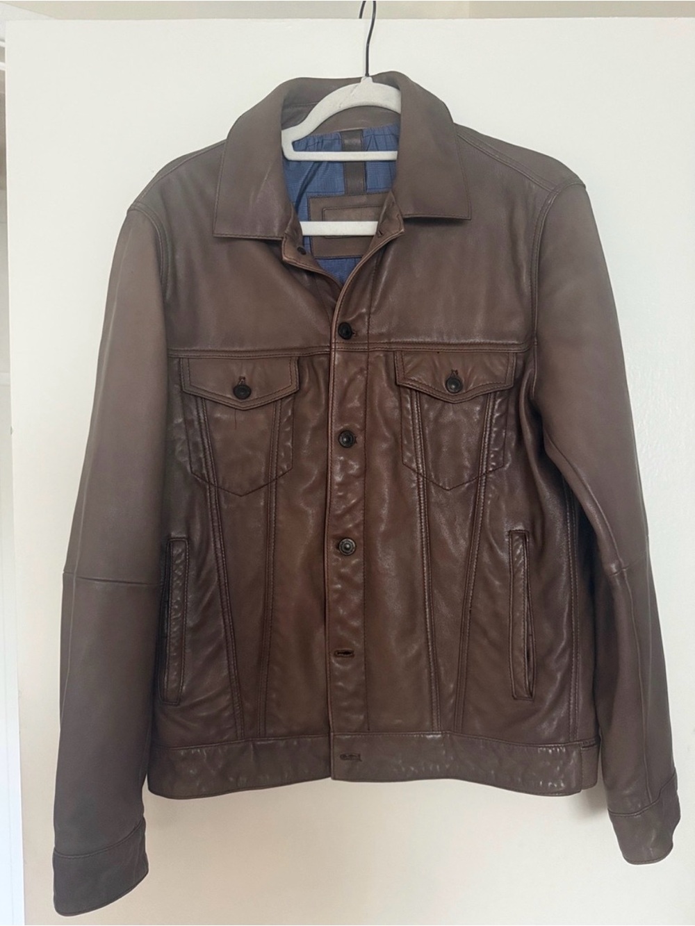 Massimo Dutti: Brown Leather Bomber-Style Jacket